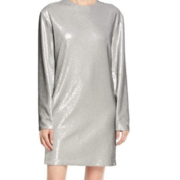 NWT Ralph Lauren Purple Label Runway Collection Silver Sequin Sheath Dress 8 - Picture 3 of 14